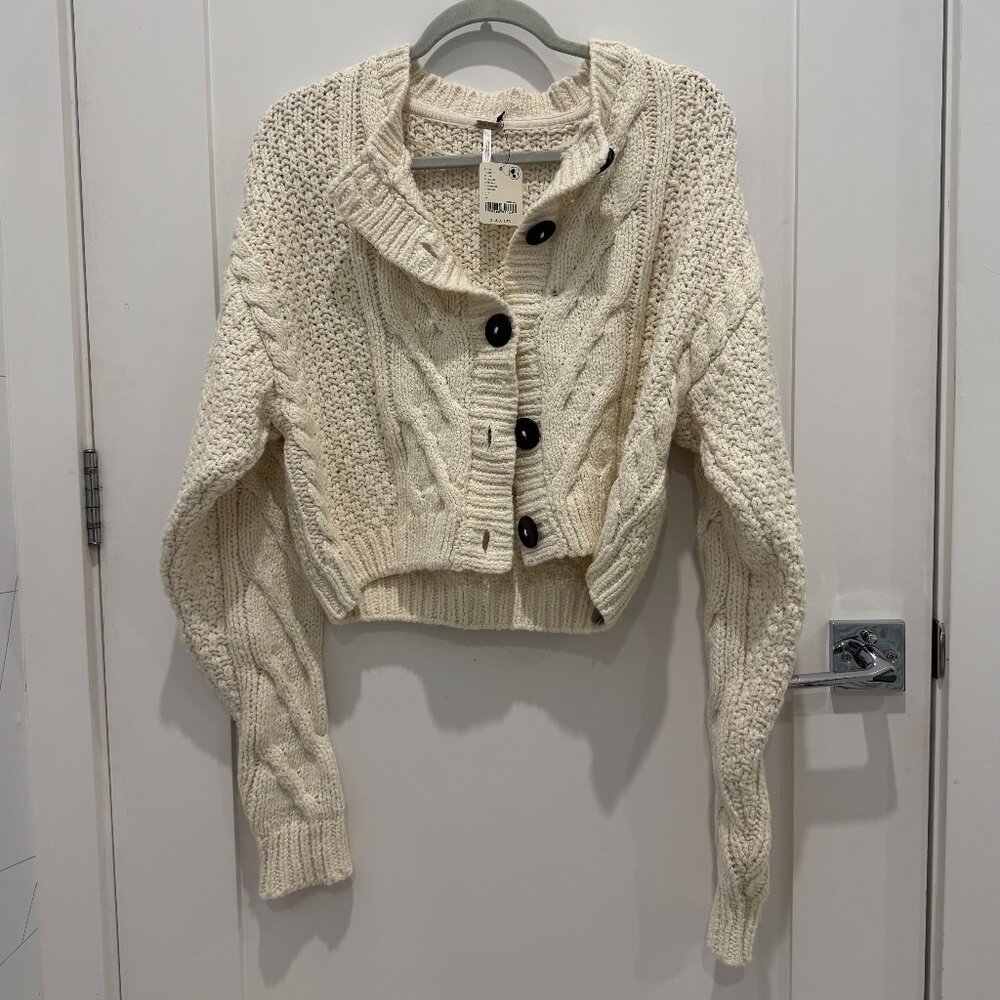 NWT Free People Bonfire Cable Knit Cardigan - Picture 2 of 6